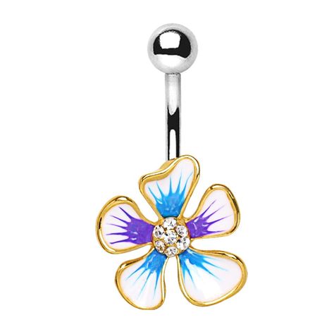 14 Gauge 3/8' Gold Plated Jeweled Hibiscus Flower Belly Button Navel Ring B600 ** Want to know more, click on the image. (This is an affiliate link) Dermal Piercing Jewelry, Navel Piercing Jewelry, Flower Bar, Navel Ring, Navel Piercing, Navel Rings, Belly Ring, Hibiscus Flower, Hibiscus Flowers