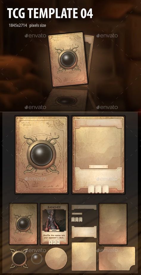 TCG Template 04 — Photoshop PSD #voodoo #magic Tcg Card Design, Carte Harry Potter, Card Game Design, Pinterest Cards, Illustrator Branding, Trading Card Template, Voodoo Magic, Photography Sketch, Game Card Design