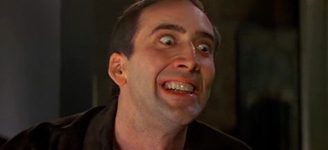 Nicolas Cage - he makes me cringe on occasion Nicholas Cage Funny, Nicholas Cage Face, Nicolas Cage Movies, Nicholas Cage, Bad Education, Quentin Tarantino Movies, Guy Pearce, Patricia Arquette, Leaf Man