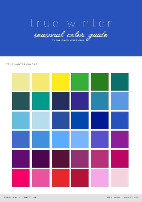 Guide to the True Winter Seasonal Color Palette | The Aligned Lover Winter Summer Color Palette, True Winter Color Palette Outfit Ideas, Cool True Winter Color Palette, True Winter Capsule Wardrobe, Winter Season Color Palette, True Winter Color Palette Outfits, Cool Winter Color Palette Outfits, Season Color Palette, Winter Pallet