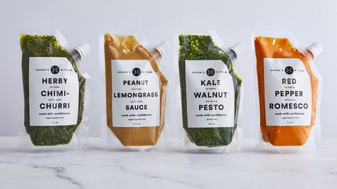 Pesto Packaging, Futuristic Packaging, Healthy Packaging, Sauce Packaging, Salad Packaging, Havens Kitchen, Beer Branding, Spices Packaging, Space Food