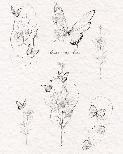 Tattoo Designs Neda, Mystical Tattoos, Fairy Tattoo Designs, Small Pretty Tattoos, Petite Tattoos, Delicate Tattoo, Fairy Tattoo, Dainty Tattoos, Spine Tattoos