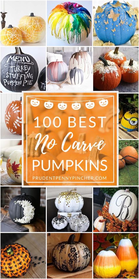 100 Best No Carve Pumpkin Decorating Ideas #pumpkindecorating #diy #halloween #halloweencrafts #nocarvepumpkins #nocarve #crafts #pumpkin #fall #halloweendecorations #falldecor No Carve Pumpkin Decorating Ideas, Easy Pumpkin Decorating, No Carve Pumpkin, Pumkin Decoration, Fun Diy Halloween Decorations, Craft Pumpkins, Pumpkin Decorating Ideas, Creative Pumpkin Decorating, Creative Pumpkin Painting