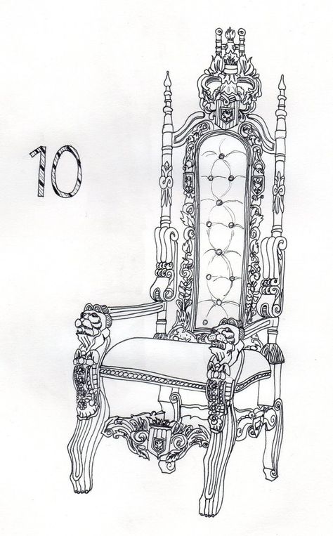 King Throne Drawing, Throne Drawing, King Drawing, Royal Chair, King Chair, Detail Arsitektur, Royal Throne, Drawing Furniture, Drawing Room Interior Design