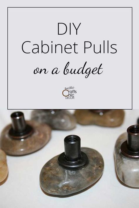 How To Make Cabinet Pulls On A Budget - Rustic Crafts & Chic Decor Cabinet Pulls Diy, Diy Cabinet Handles, Diy Cabinet Hardware, Homemade Cabinets, Rustic Cabinet Hardware, Drawer Pulls Diy, Rustic Drawer Pulls, Heights House, Rustic Cabinet