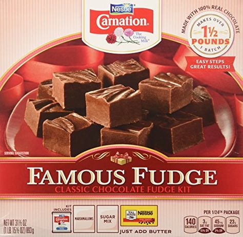 Carnation Fudge Recipe, Carnation Fudge, Baked Fudge Recipe, Classic Chocolate Fudge, Famous Fudge, Caramel Apple Bites, No Bake Fudge, Holiday Fudge, Nestle Chocolate