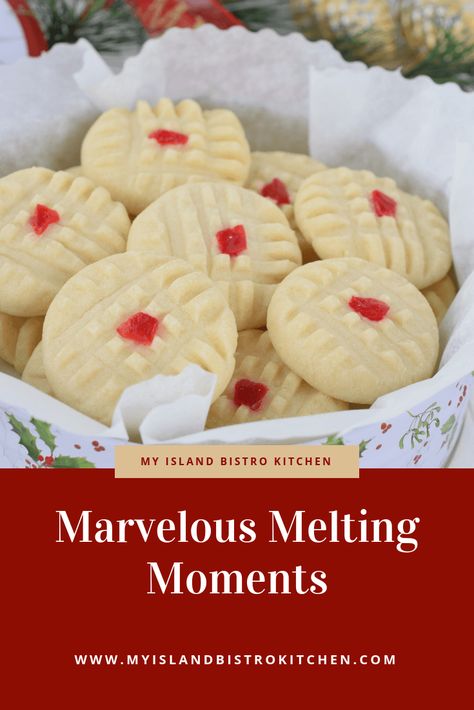 Melting Moments Recipe, Melting Moments Cookies, Island Recipes, Bistro Kitchen, Short Bread, Bread Cookies, Melting Moments, Blogger Photos, Recipes Sweet