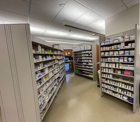 pharmacy shelving units and storage solutions Shelving Storage, Modular Shelving, Shelving Units, Steel Shelf, Pharmacy, Storage Shelves, Shelving Unit, Gravity, Work Space