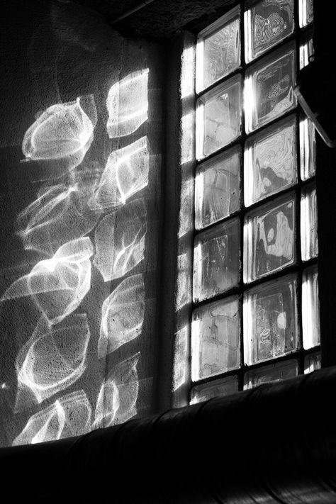 Reflection And Refraction, Through A Window, Senior Project, Shadow Photography, Glass Brick, Architectural Lighting, Shadow Play, Workplace Design, Glass Blocks