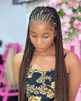 2022 Latest and Beautiful Hairstyles to Rock. - Ladeey Corn Row Rasta Braids, Nigerian Hairstyles, Protective Styles For Natural Hair Short, Cornrows With Box Braids, Weaving Hairstyles, Hair Care Ideas, Cornrows Braids For Black Women, Bob Braids Hairstyles, Hairstyles For Ladies