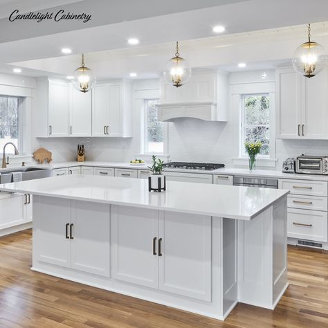 This gorgeous Candlelight kitchen shines brighter than fireworks on the 4th of July! 🎆🤍✨ 💫 Cabinets: @candlelight_cabinetry 🚪Door: Greenwich 🎨 Color: White Lily ⭐️ Designed by: Brenda Wagner from Kreative Kitchens, Inc. 📸 Photographer: @dennis_stierer #4thofJuly #IndependenceDay #kitchendesign #kitchengoals Candlelight Cabinetry, White Lily, White Lilies, Fireworks, Independence Day, 4th Of July, Kitchen Design, Kitchens, Color White