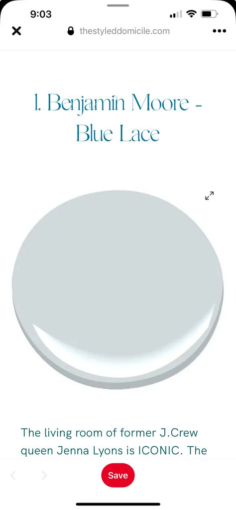 Benjamin Moore Blue, Jenna Lyons, Blue Lace, Paint Colors, J Crew, Paint, Blue, Paint Colours