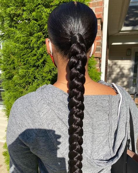 Baddie Hairstyles For Long Hair, Natural Hair Braid Styles, Trendy Ponytail, Ponytail Hairstyle Ideas, Sleek Braided Ponytail, Sleek Braid, Sleek Ponytail Hairstyles, Ponytail Hairstyle, Chignon Hair