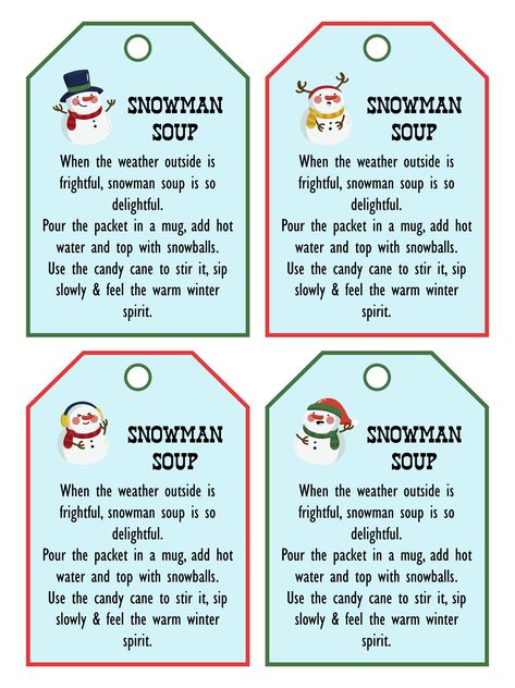 Free Printable Christmas Snowman Gift Tags, Snowman Soup Recipe, Snowman Soup Tags Printable Free, Snowman Tags Free Printable, Snowman Soup Labels Free Printable, Snow Man Soup Printable Free, Snowman Soup Ideas, Snowman Soup Printables Free Bag Toppers, Snowman Soup Printables Free