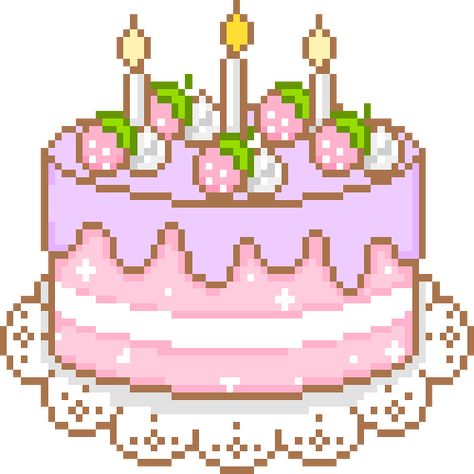 Birthday Cake Pink Sticker for iOS & Android | GIPHY Pixel Art Food, Birthday Cake Gif, Cake Icon, Cake Drawing, Birthday Icon, Pixel Art Grid, Anime Pixel Art, Birthday Stickers, Art Birthday