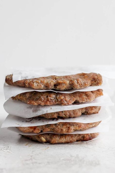 Make your own breakfast sausage with this finger-lickin' good Maple Breakfast Sausage recipe. Ours is made with ground pork and turkey, an easy breakfast sausage seasoning, and of course, maple syrup. Maple Breakfast Sausage Seasoning, Maple Turkey Sausage, Breakfast Sausage Patties Recipes, Maple Breakfast Sausage Recipes, Beef Breakfast Sausage Recipes, Maple Sausage Recipes, Recipes With Breakfast Sausage, Turkey Breakfast Sausage Recipes, Sausage Seasoning Recipes