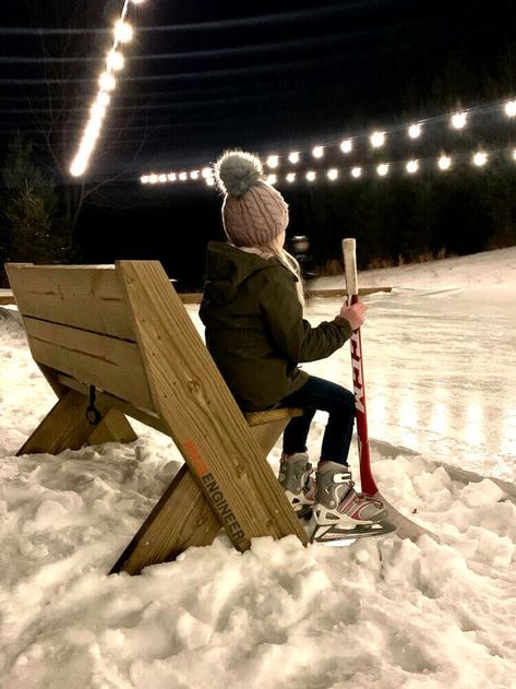 With our backyard ice rink up and running this winter, an outdoor bench to take a break on was a priority project. I wanted to use this opportunity to come up with a design that would be easy and cheap to build, look good, and be comfortable. After doing some research I stumbled a design called the Leopold bench ( plans here) which was named after the conservationist Aldo Leopold who built them for birdwatching and nature photography. I liked the simplicity of the Leopold Be… Outdoor Bench With Back, Leopold Bench, Diy Outdoor Bench, Backyard Ice Rink, Backyard Rink, Outdoor Bench Plans, Aldo Leopold, Simple Bench, Cinder Block Bench