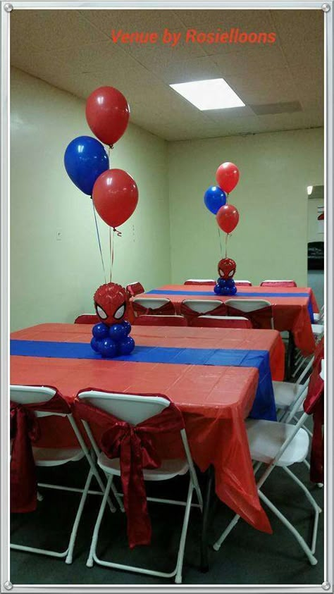 Dollar Tree Spiderman Party, Spider Man Centerpieces, Spiderman Party Ideas, Spiderman Birthday Party Ideas, Spidey Party, Spiderman Balloon, Spiderman Theme Party, Spiderman Birthday Party Decorations, 4de Verjaardag