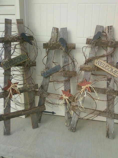 Deco Champetre, Diy Casa, Pallet Crafts, Diy Holz, Primitive Crafts, Wood Pallet Projects, Country Crafts, Pallet Art, Wood Work