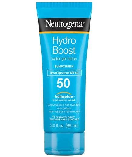 Best Gel: Neutrogena Hydro Boost Water Gel Lotion SPF 50 | The cooling gel texture feels like a dream and doubles as a primer. It moisturizes skin for eight hours (with hyaluronic acid) but doesn’t feel greasy. Neutrogena Face Sunscreen, Neutrogena Sunscreen Spf 50, Neutrogena Hydro Boost Sunscreen, Spf 50 Sunscreen, Best Spf Face Moisturizer, Hydro Boost Sunscreen, Sunscreen Neutrogena, Best Face Sunscreen, Best Facial Sunscreen