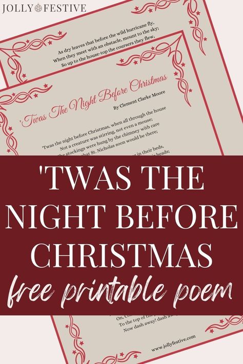 Twas The Night Before Christmas Christian Version, Twas The Night Before Christmas Free Printable, Free Printable Christmas Poems, Twas The Night Before Christmas Poem Free Printable, Christian Version Of Twas The Night Before Christmas, Christmas Eve Poem, Christmas Eve Box Printable Free, Twas The Night Before Christmas Party, Twas The Night Before Christmas Poem