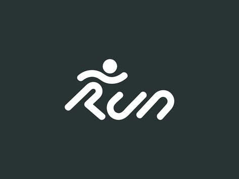 RUN Logo by Mizan on Dribbble Running Symbol, Run Logo, Running Vector, Running Images, Running Logo, Pink Run, Typography Logo Inspiration, Pictogram Design, Community Logo