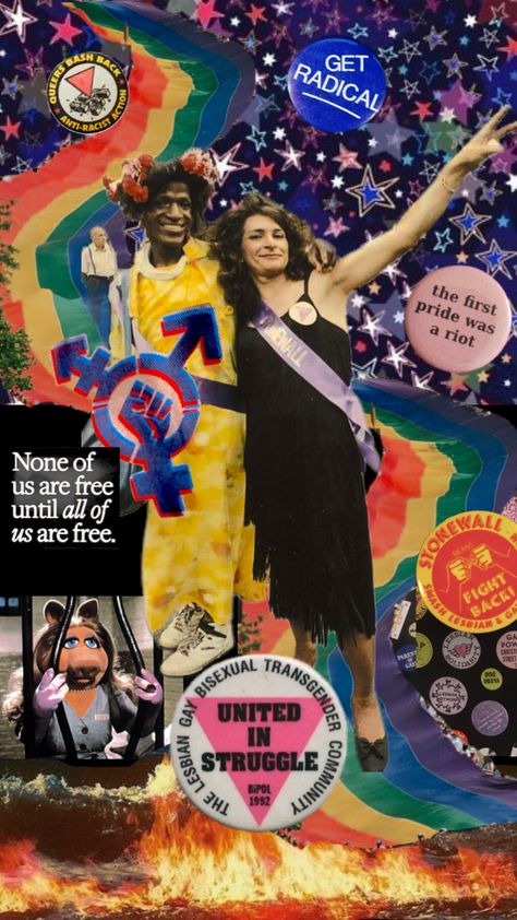 #pride #marshapjohnson #stonewall #lgbtq #queer #liberation #protest #resist #happypridemonth #transrights Queer Liberation, Trans Rights, Button Badge, Pride Month, Pretty Pictures, Collage Art, Crochet Patterns, Collage, Pattern