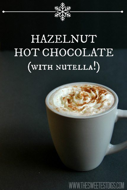 hazelnut nutella hot chocolate recipe - via the sweetest digs Hazelnut Hot Chocolate, Nutella Hot Chocolate Recipe, Chocolate Drink Recipes, Nutella Hot Chocolate, Hot Winter Drinks, Fall Drink, Hazelnut Chocolate, Hot Chocolate Recipe, Warm Drinks