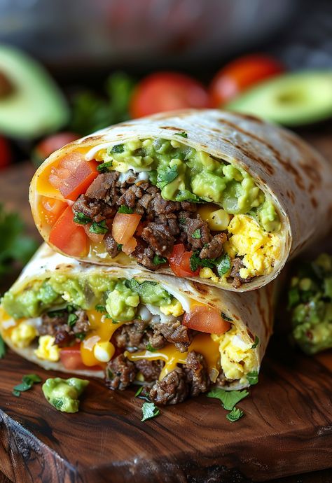 Learn How to Cook Breakfast Burritos Recipe For Free | Recipes You'll Love, Made Easy! Home Made Burrito, Best Burritos Ever, Trendy Breakfast Ideas, Breakfast Burrito Bar Ideas, Chicken Breakfast Burrito, Breakfast Cafe Ideas, Gluten Free Freezer Breakfast, Trendy Food Recipes, Breakfast From Around The World