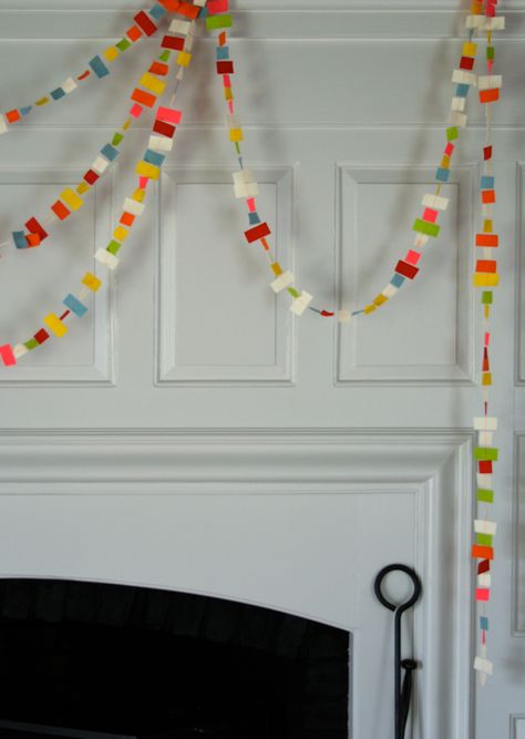 Diy Slinger, Diy Girlande, Purl Bee, Purl Soho, Felt Garland, Paper Embroidery, Bunting Garland, Diy Garland, Paper Garland