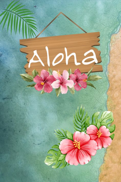 Hawaii Sign Aesthetic, Aesthetic Journal Notebook, Hawaiian Pictures, Aloha Aesthetic, Hawaiian Aesthetic, Hawaii Wallpaper, Traveling To Hawaii, Tropical Flower Tattoos, Wallpaper Fofo