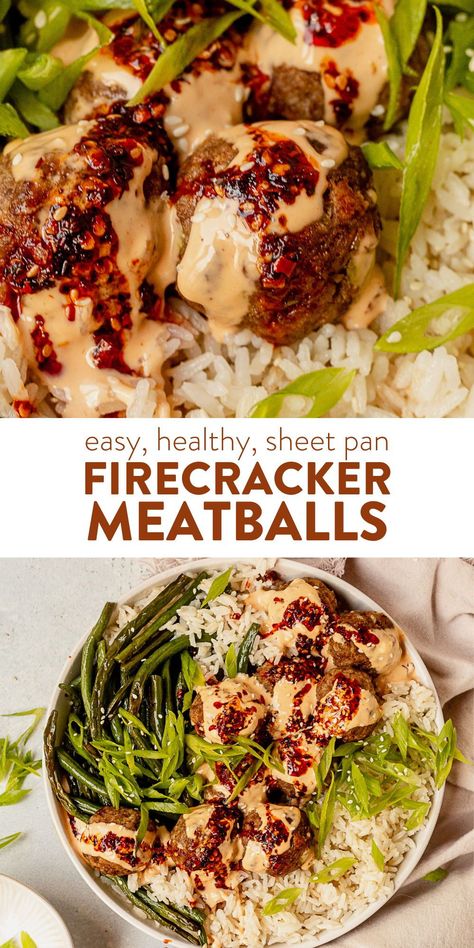 Easy Hearty Healthy Dinners, Hello Fresh Firecracker Meatballs Recipe, Fall Healthy Dinner Ideas, Yummy Easy Dinner Recipes Healthy, Whole Dinner Recipes, Gourmet Lunch Recipes, Easy Healthier Dinner Recipes, Healthy Meals With Leftovers, Healthy Meals For Two Clean Eating