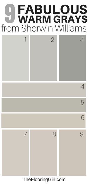 9 amazing warm grays from Sherwin Williams - best greige and shades of paint. #neutralpaint #warmgray #gray #greige #neutral #paint #color #shade Gray Paint Colors Sherwin Williams, Warm Grey Paint Colors, Warm Gray Paint, Most Popular Paint Colors, Interior Paint Colors Schemes, Sherwin Williams Gray, Greige Paint Colors, Greige Paint, Popular Paint Colors