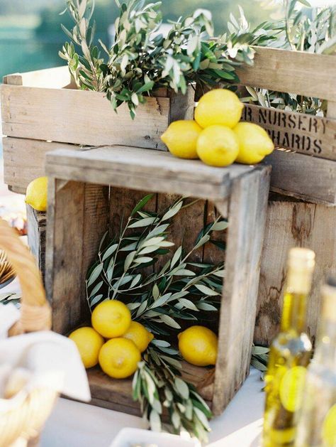 Lemon Themed Party, Lemon Themed Bridal Shower, Reception Games, Summer Table Decorations, Citrus Wedding, Deco Champetre, Lemon Decor, Decorating Themes, Summer Tables