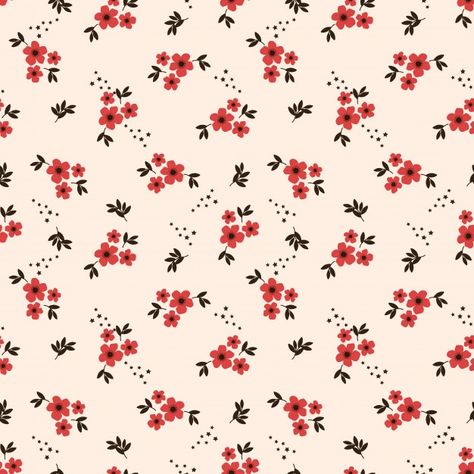 Tiny red flower seamless pattern Premium... | Premium Vector #Freepik #vector #pattern #flower #vintage #floral Flower Seamless Pattern, Pattern Graphic Design, Flower Print Pattern, Pattern Design Inspiration, Abstract Pattern Design, Flower Pattern Design, Floral Pattern Design, Floral Prints Pattern, Graphic Design Pattern