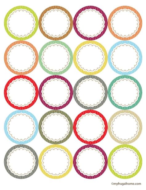 Mason Jar Printables, Toy Labels, Canning Jar Labels, Toples Kaca, Printable Label Templates, Printable Circles, Mason Jars Labels, Spice Jar Labels, Canning Labels