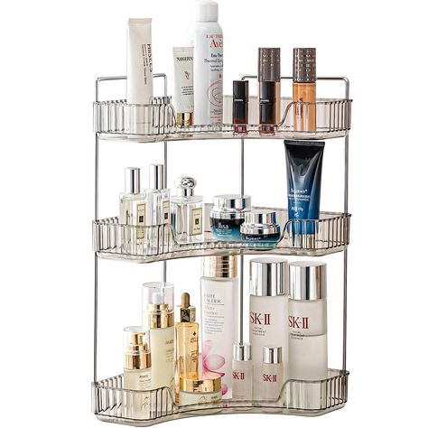 PRICES MAY VARY. 【Multifunctional Bathroom Countertop Organizer】Our perfume organizer dresser have large capacity and not just limited to being the bathroom organizer, also can be used as bathroom,skin care, craft room,office,kitchen countertop organizer and spice rack etc. Add a new highlight to your home. 【Space Saving】Higher layer spacing provide storage for the different heights of cosmetics, lotion, toiletries, shampoo, nail polish, etc. 【Sturdy and Easy to Assembled】The bathroom trays usin Bathroom Counter Shelf, Bathroom Counter Organizer, Bathroom Countertop Storage, Bathroom Trays, Bathroom Vanity Organization, Organize Bathroom Countertop, Counter Organizer, Bathroom Countertop Organizer, Space Saving Shelves