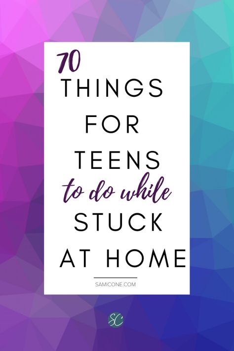 70 things for teens to do while stuck at home. If your teenager is bored at home because there's no school due to vacation, virus or anything else, show them these boredom busters. We've separated these teen tasks into 10 different categories, from learning kitchen essentials to reconnecting with their family history. If you're the parent of a teen or tween, you'll want to read and share this list! #TasksForTeens #BoredomBusters #MomOfTeens Activities For Young Adults, Things For Teens, Indoor Things To Do, Boredom Busters For Kids, Bored Jar, No School, Bored At Home, What To Do When Bored, Activities For Boys