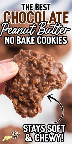 Chocolate Pb No Bake Cookies, No Bake Pb Cookies, No Bake Cookies Without Butter, No Bake Pb Oatmeal Cookies, Chewy No Bake Cookies, Peanut Butter Chocolate Recipes, No Bake Peanut Butter Oatmeal Cookies, Desserts With Peanut Butter, Peanut Butter And Chocolate Desserts