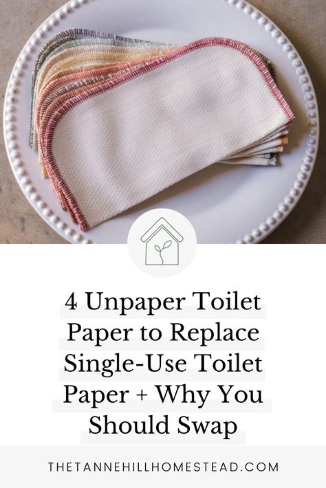 4 Unpaper Toilet Paper to Replace Toilet Paper + Why You Should Swap Eco Friendly Toilet Paper, Replace Toilet, Zero Waste Swaps, Paperless Towels, Diy Toilet, Unpaper Towels, Menstrual Pads, Cleaning Rags, Zero Waste Living