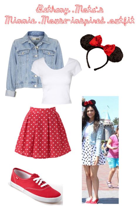 "Bethany Mota's Minnie Mouse-inspired outfit" by pinupcokes ❤ liked on Polyvore featuring Topshop, Keds, Jane Norman, disney, disneybound, bethanymota and minniemouse Group Disneybound Ideas, Disney Bounding Minnie Mouse, Minnie Disney Outfit, Minnie Inspired Outfit, Minnie Mouse Bounding, Disney Bound Minnie Mouse, Minnie Mouse Disney Outfit, Disney Inspired Outfits Women, Disney Bound Outfits Summer