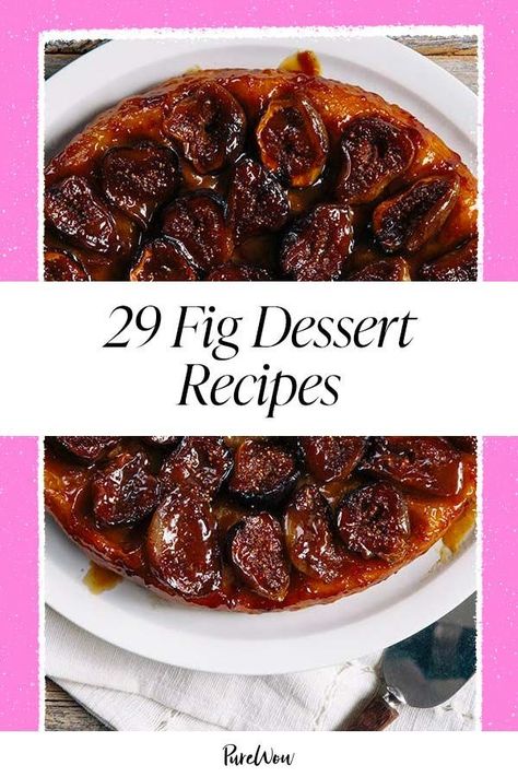 With these 29 fig dessert recipes, you can enjoy the sweet, sticky fruit all year long. Enjoy them in brownies, cheesecake, tarte tatin and more. Figs Dessert Recipes, Dried Fig Recipes Dessert, Fig Desserts Easy, Frozen Figs Recipes, Cooked Fruit Recipes, Dried Figs What To Do With, Fig Desert, Fig Dessert Recipes, Figs Dessert