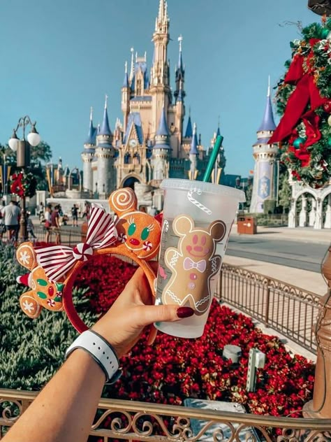 Christmas Disneyland Aesthetic, Christmas Disney Pictures, Disneyworld Christmas Aesthetic, Disney Christmas Photos, Disney Paris Christmas, Disney During Christmas, Disney In Christmas, Christmas At Disney World Outfits, Disneyland Christmas Aesthetic