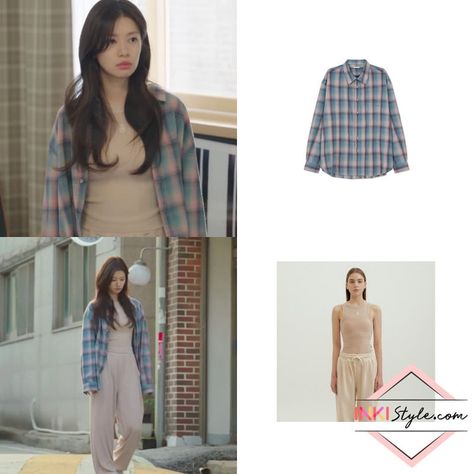 'Love Next Door' Episodes 5-6 Fashion: Jung So-Min As Bae Seok-Ryu #kdrama #kdramafashion #koreanfashion #koreandrama #jungsomin Seok Ryu Outfit, Bae Seok Ryu Love Next Door Outfit, Bae Seok Ryu Outfit, Jung Somin, So Min, Trend Outfits, Kdrama Fashion, Drama Fashion, Blue Jean Skirt