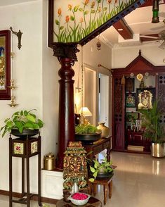 Indian Traditional House Interior Design, Fauji Homes, South Asian Inspired Home, Photos Frem, South Asian Home Decor, South Indian Home Decor Traditional, South Indian House Interiors, Manduva House, South Indian Home Decor