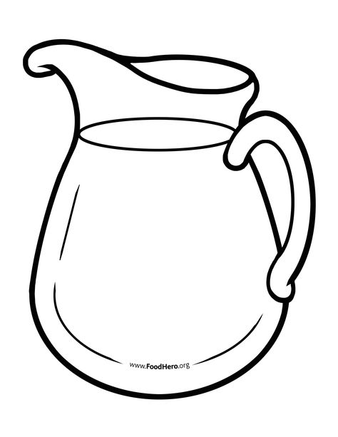 Jug Drawing, Pitcher Drawing, Animal Masks For Kids, Creative Clips Clipart, Drawing Kids, Pencil Drawings For Beginners, Bottle Drawing, Wallpaper Hitam, Abc Coloring Pages