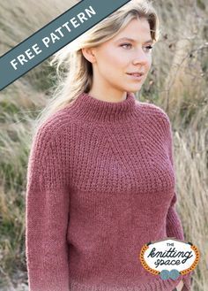 Simple Sweater Pattern, Sweater Free Knitting Pattern, Womans Sweater, Easy Sweater Knitting Patterns, Free Knitting Patterns For Women, Ladies Cardigan Knitting Patterns, Ladies Knitting Patterns, Easy Knitting Patterns Free, Abstract Rose