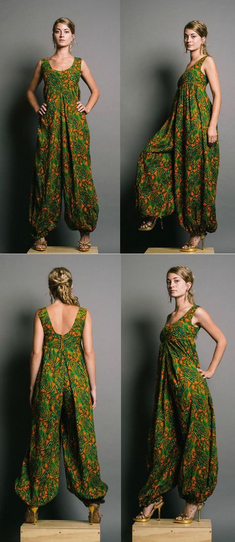 1960s Jumpsuit, Fall Womens Outfits, Corak Menjahit, Jumpsuit Vintage, Boho Mode, Harem Jumpsuits, Vintage Jumpsuit, Womens Outfits, Robes Vintage