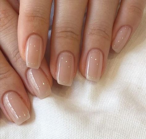 Natural Square Nails, Square Gel Nails, Sheer Nails, Natural Acrylic Nails, Manikur Kuku, Subtle Nails, Nagel Tips, Casual Nails, Nagel Inspo