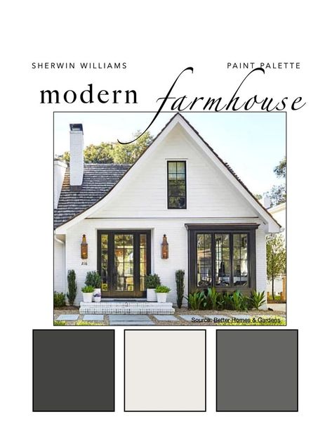 Modern Farmhouse EXTERIOR Paint Color Palette - Etsy Exterior Home Color Palettes, Colonial House Exterior Colors, Two Tone Exterior House Colors, Urban Farmhouse Exterior, Beige House Exterior, Exterior Paint Color Palette, White House Exterior, Farmhouse Exterior Paint, Modern Farmhouse Exterior Colors